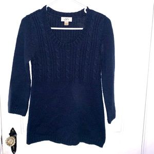 Loft Sweater 3/4 sleeves. Navy Blue, Size Small